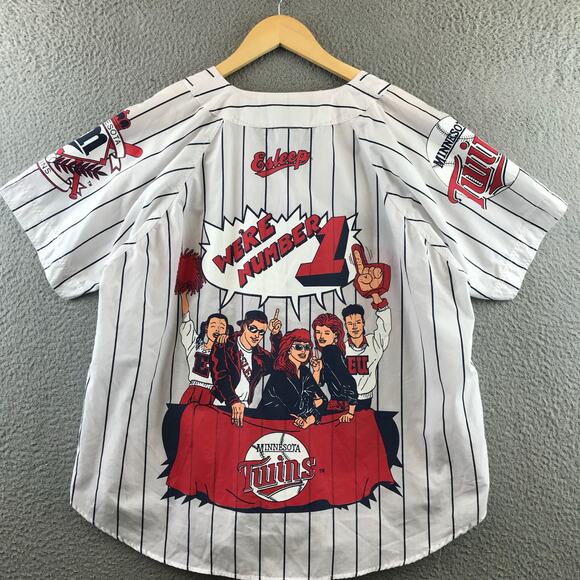 Vintage ESLEEP Boxer Twins Baseball Jersey Shirt PJs Minnesota women's L - Picture 1 of 10